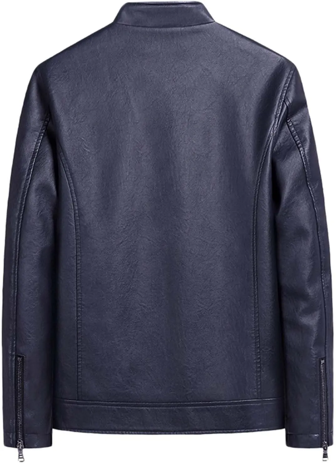 Leather Jacket Mens Cafe Racer Real Lambskin Leather Jacket Short Lapel Motorcycle Leather Jacket Coat Leather