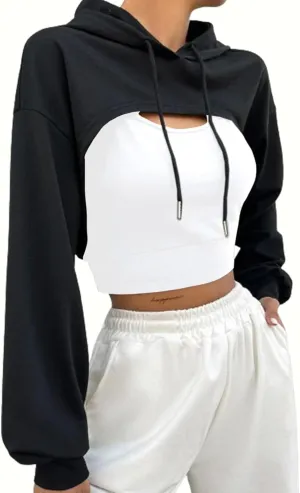 LovelyWholesale Womens Super Cropped Hoodie Sweatshirts