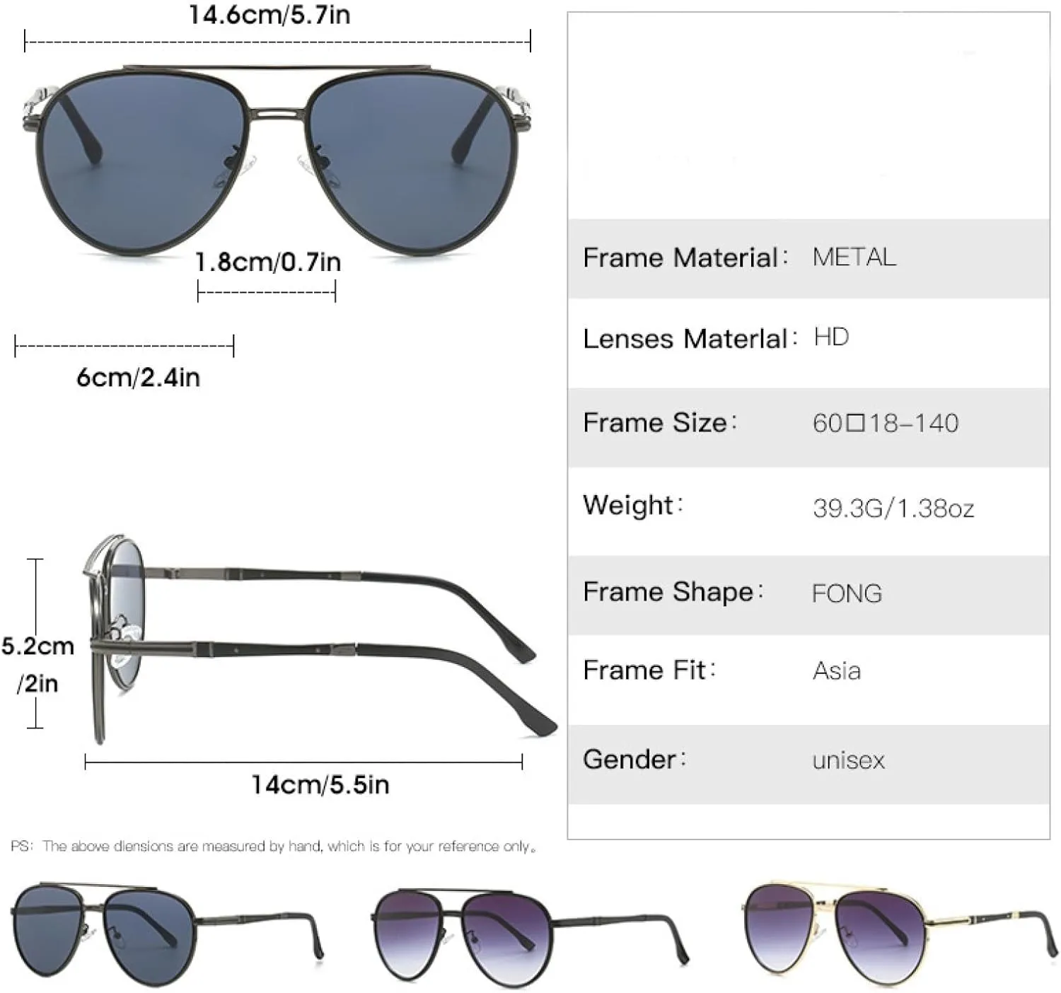 Luxury Metal Sunglasses for Women Men Uv400 Small Gradient Popular Metal
