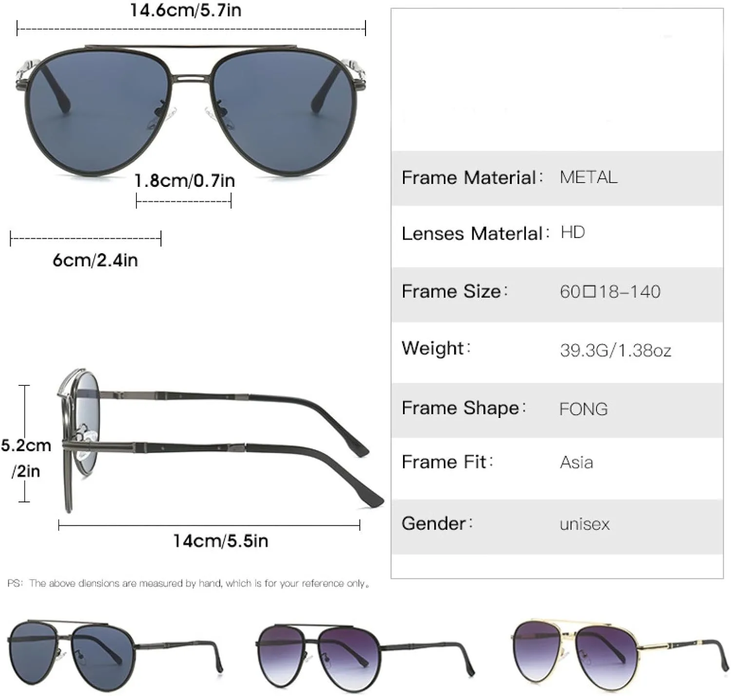 Luxury Metal Sunglasses Men Women Uv400 Gradient