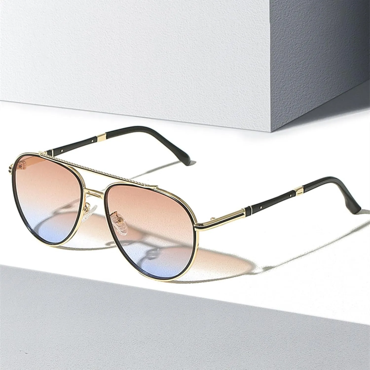 Luxury Metal Sunglasses Men Women Uv400 Gradient