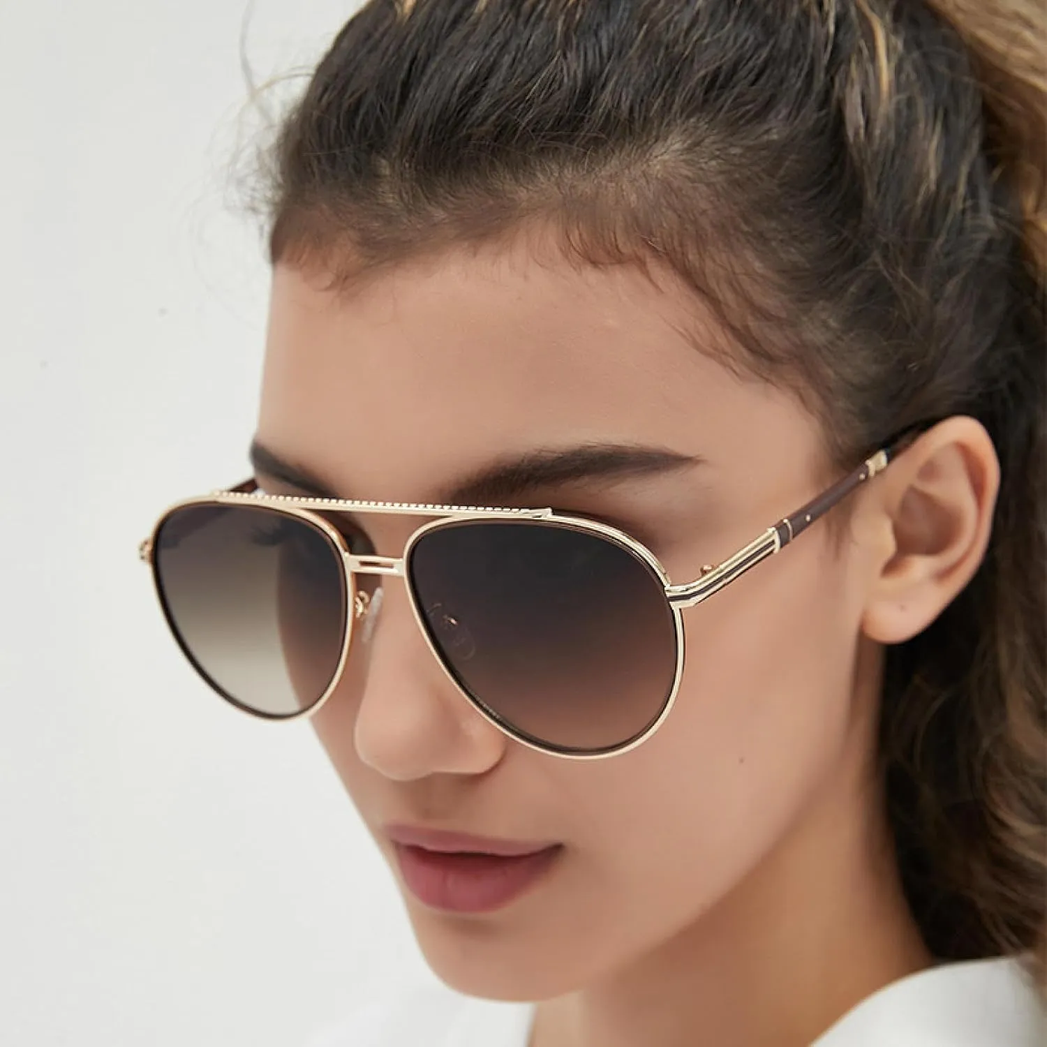 Luxury Metal Sunglasses Men Women Uv400 Gradient