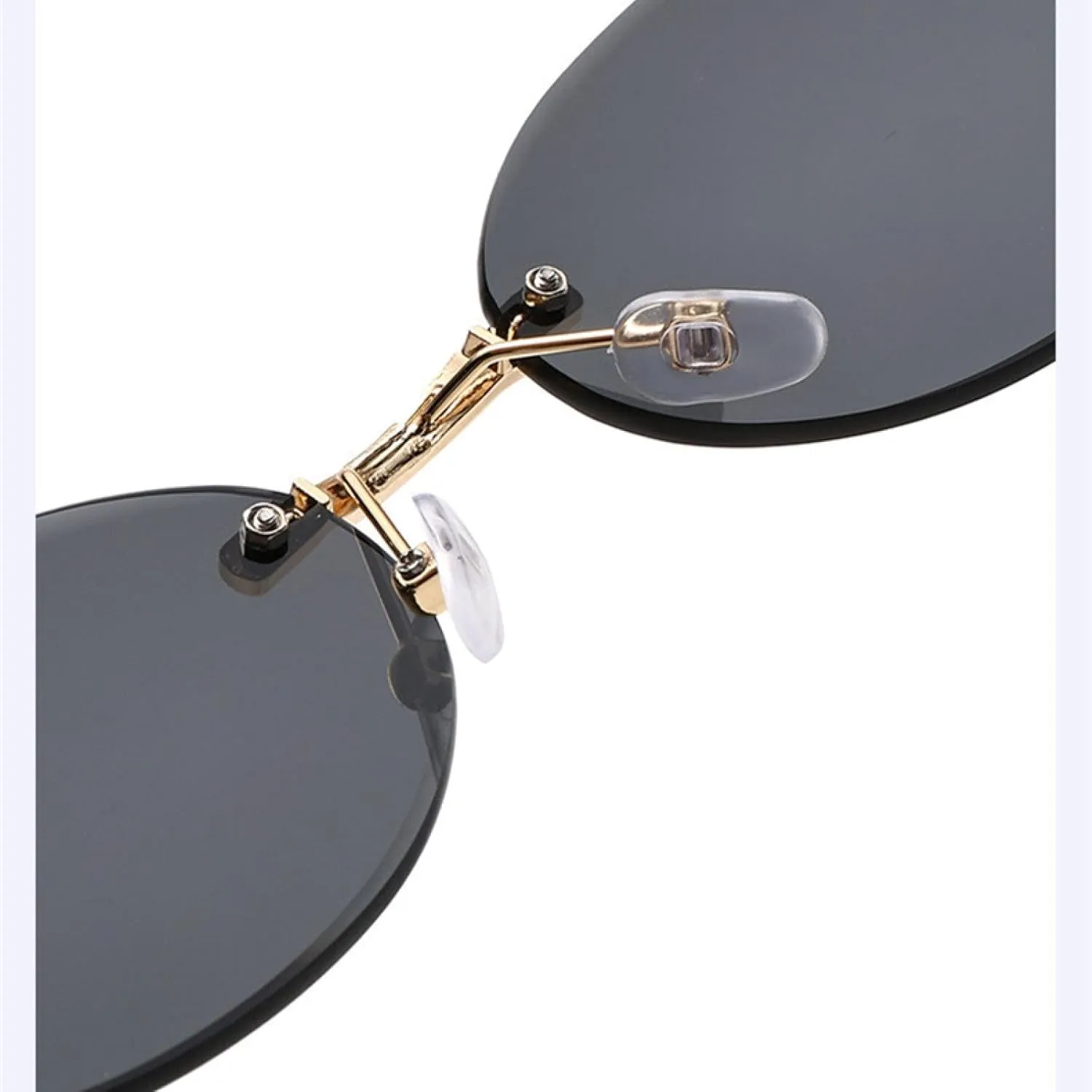 Luxury Oval Rimless Sunglasses Gradient Outdoors