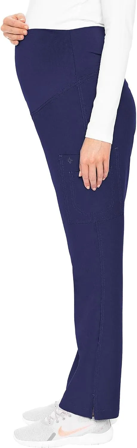 Med Couture Maternity Jogger Scrub Pants for Women, High Rise Waist, 4 Pockets with Soft Knit Waistband - MC029