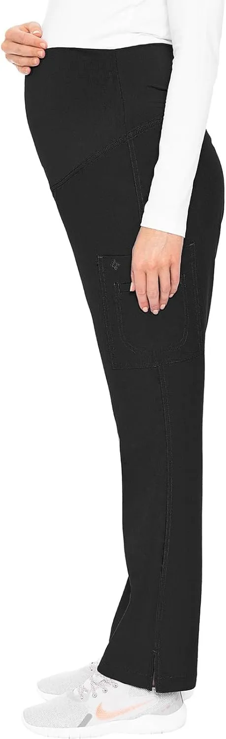 Med Couture Maternity Jogger Scrub Pants for Women, High Rise Waist, 4 Pockets with Soft Knit Waistband - MC029