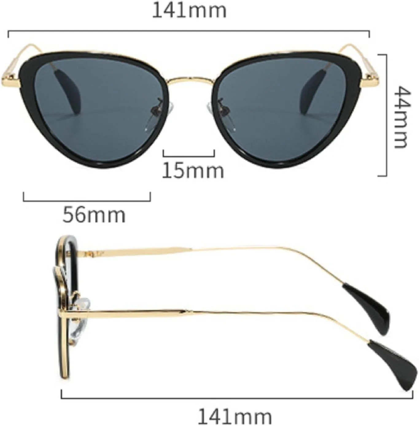 Melrose Vintage Cat Eye Sunglasses Women 2024 Stylish Gradient Shades Trendy Retro Luxury Fashion Sun Glasses