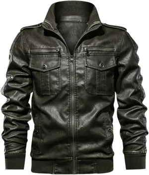 Men Hooded Leather Jacket Motorcycle PU Leather Coats Leather Jackets And Coats