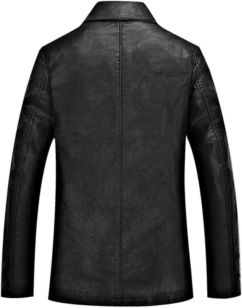 Men Leather Jacket Classical Motorcycle Business Soft Leather Jackets Moto Coats