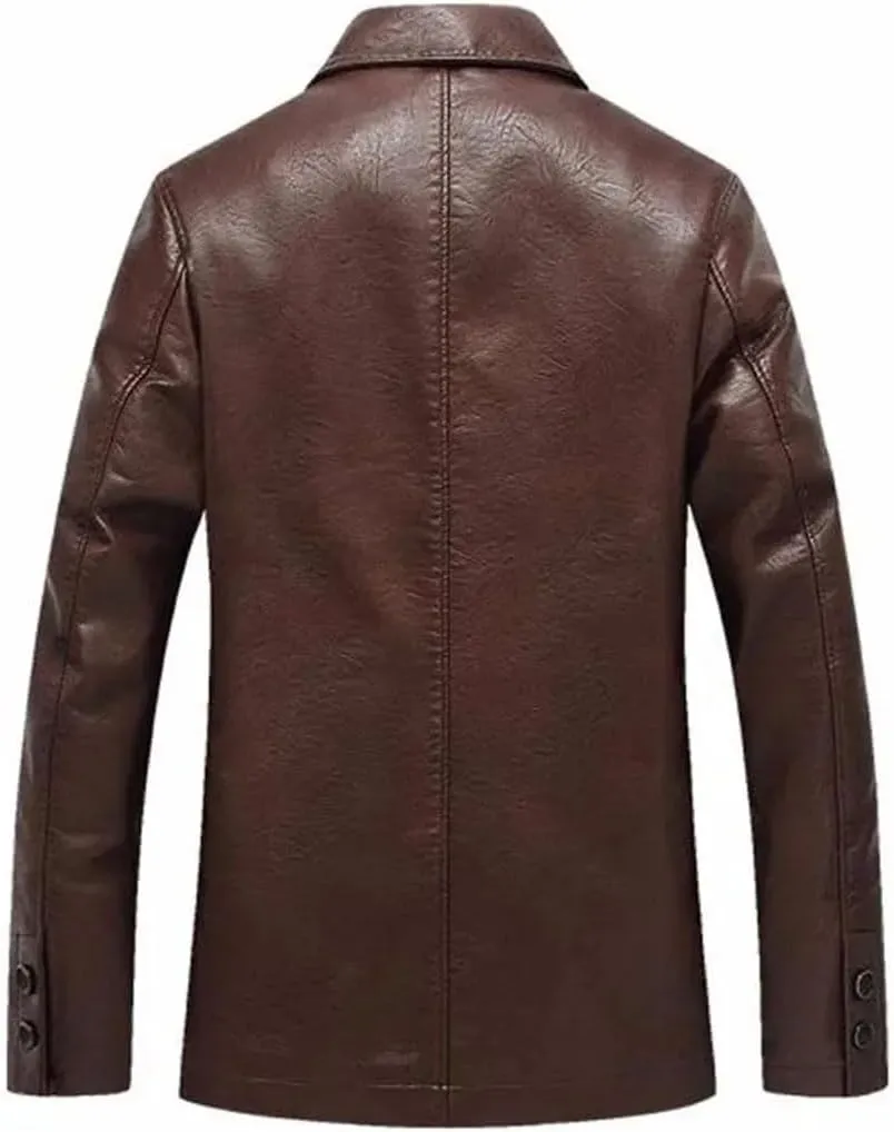 Men Leather Jacket Classical Motorcycle Business Soft Leather Jackets Moto Coats