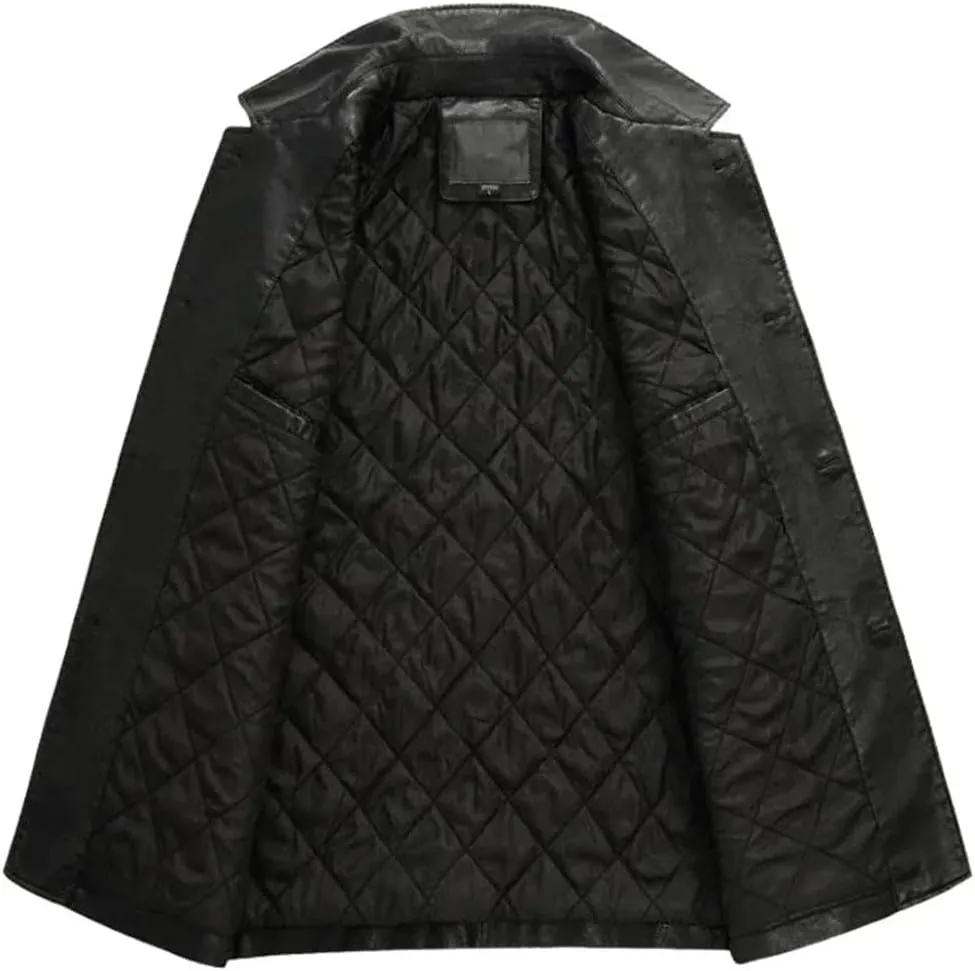 Men Leather Jacket Classical Motorcycle Business Soft Leather Jackets Moto Coats