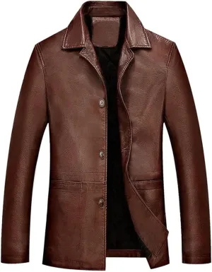 Men Leather Jacket Classical Motorcycle Business Soft Leather Jackets Moto Coats