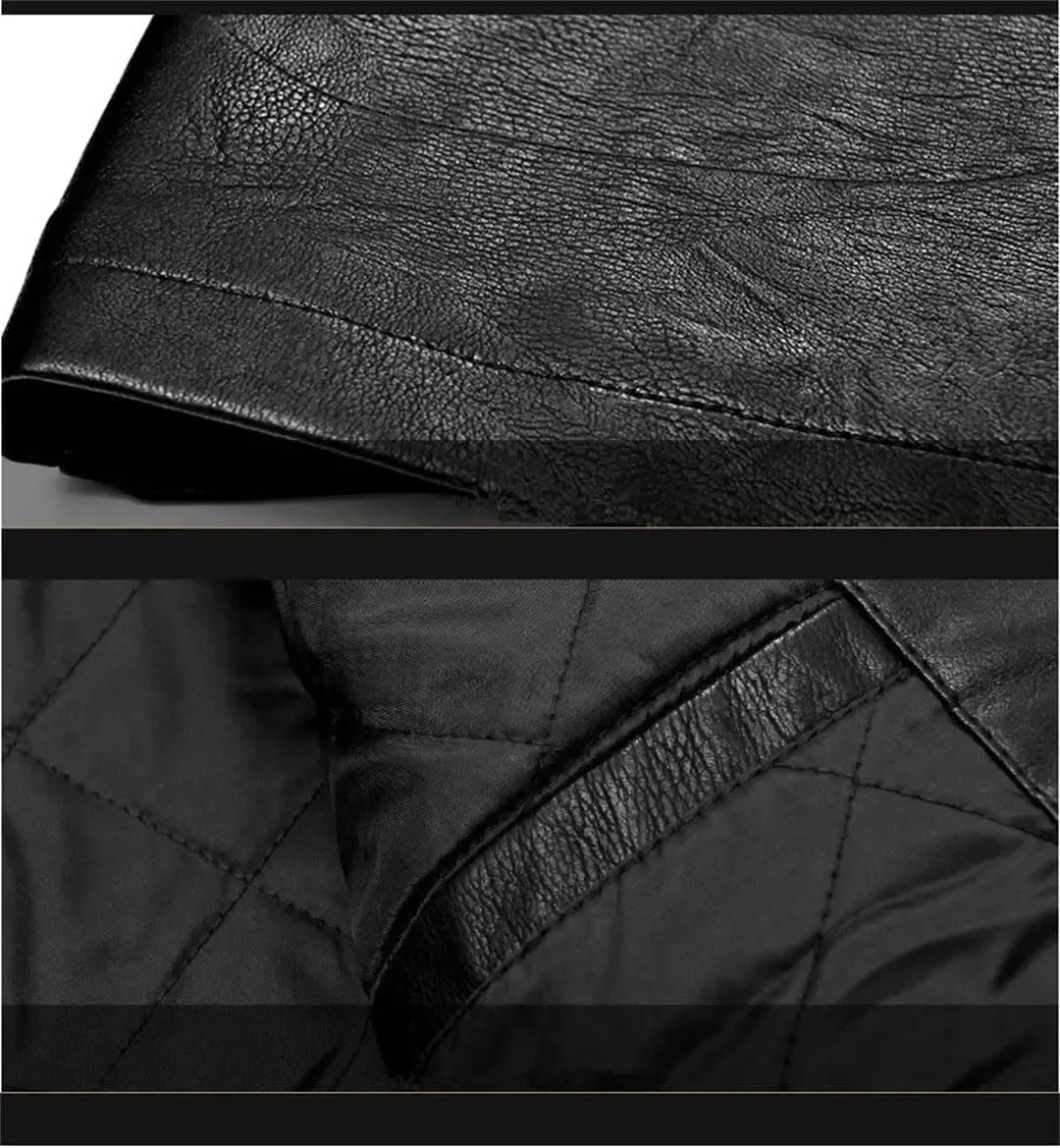 Men Leather Jacket Classical Motorcycle Business Soft Leather Jackets Moto Coats