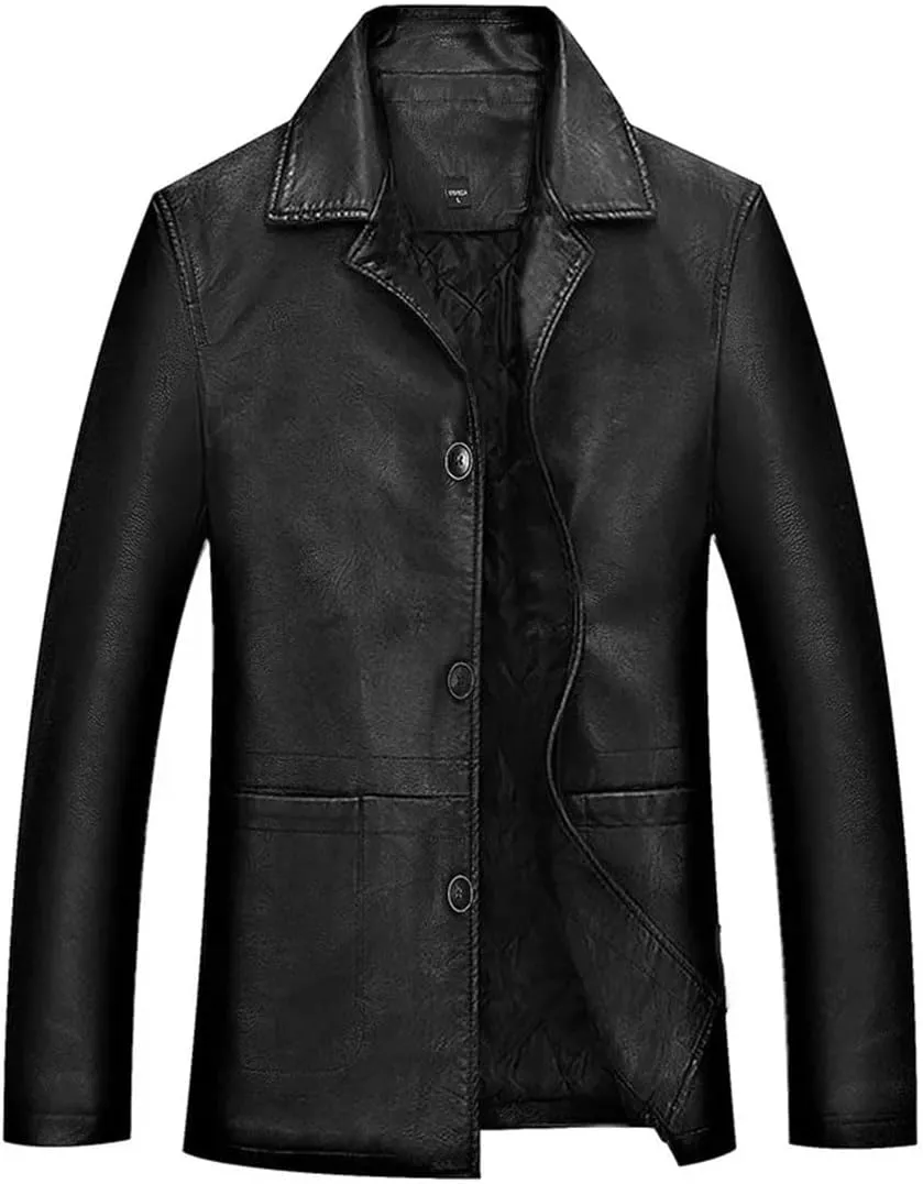 Men Leather Jacket Classical Motorcycle Business Soft Leather Jackets Moto Coats