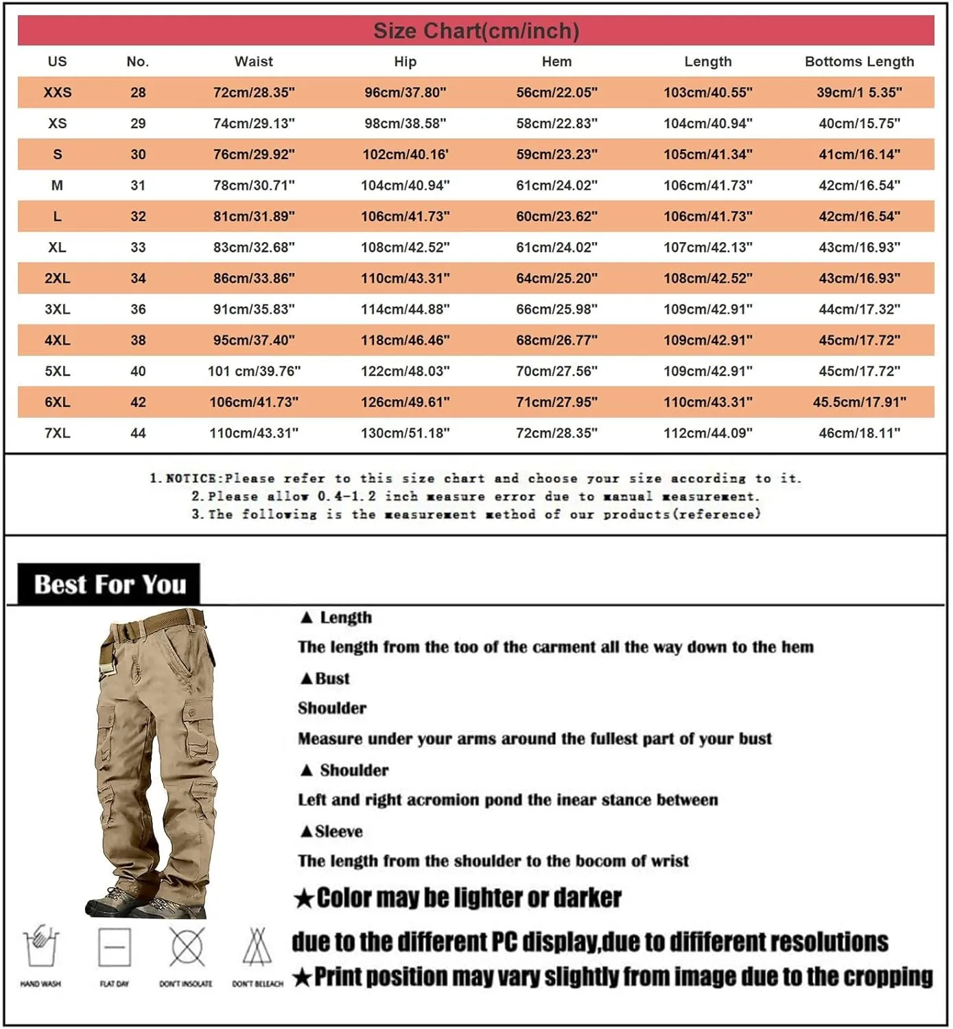Men's Active Basic Fleece Joggers Overalls with Large Pockets Loose Soft Sweatpants Hiking Drawstring Tactical Pants