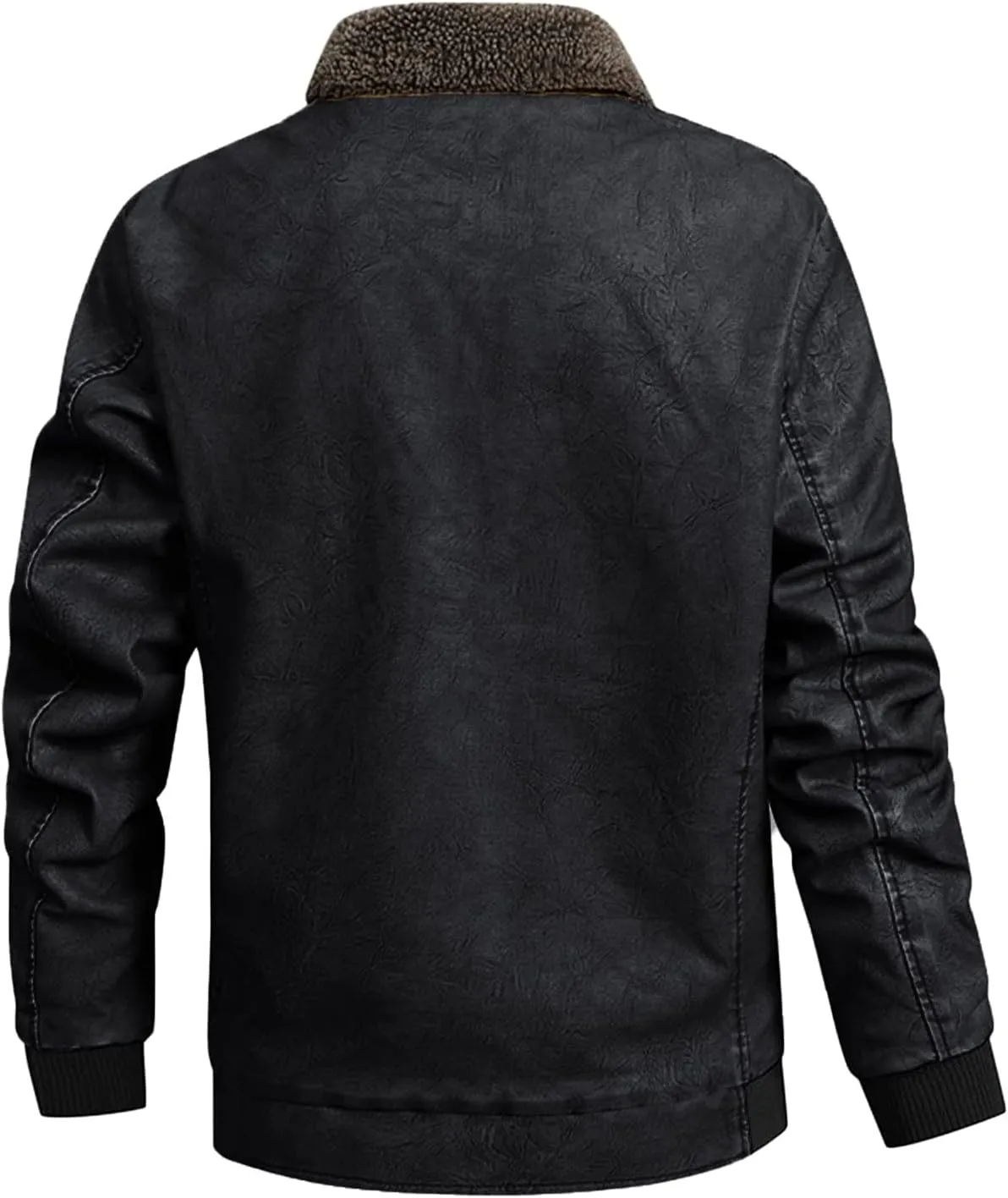 Mens Faux Leather Jacket, Men's Leather Jacket-Fall Winter Vintage Waterproof Motorcycle Faux Leather Jacket with Hood