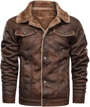 Mens Faux Leather Jacket, Men's Leather Jacket-Fall Winter Vintage Waterproof Motorcycle Faux Leather Jacket with Hood