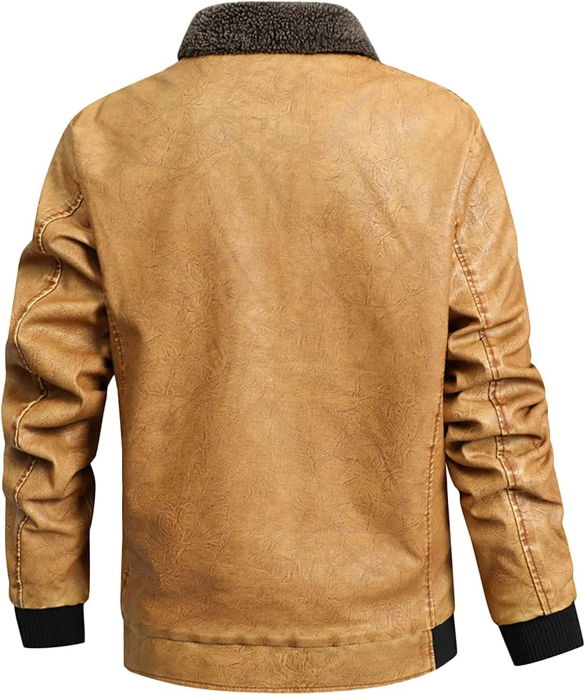 Mens Faux Leather Jacket, Men's Leather Jacket-Fall Winter Vintage Waterproof Motorcycle Faux Leather Jacket with Hood