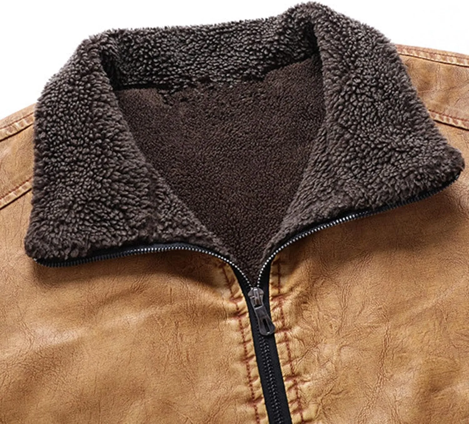 Mens Faux Leather Jacket, Men's Leather Jacket-Fall Winter Vintage Waterproof Motorcycle Faux Leather Jacket with Hood