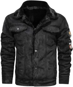 Mens Faux Leather Jacket, Men's Leather Jacket-Fall Winter Vintage Waterproof Motorcycle Faux Leather Jacket with Hood