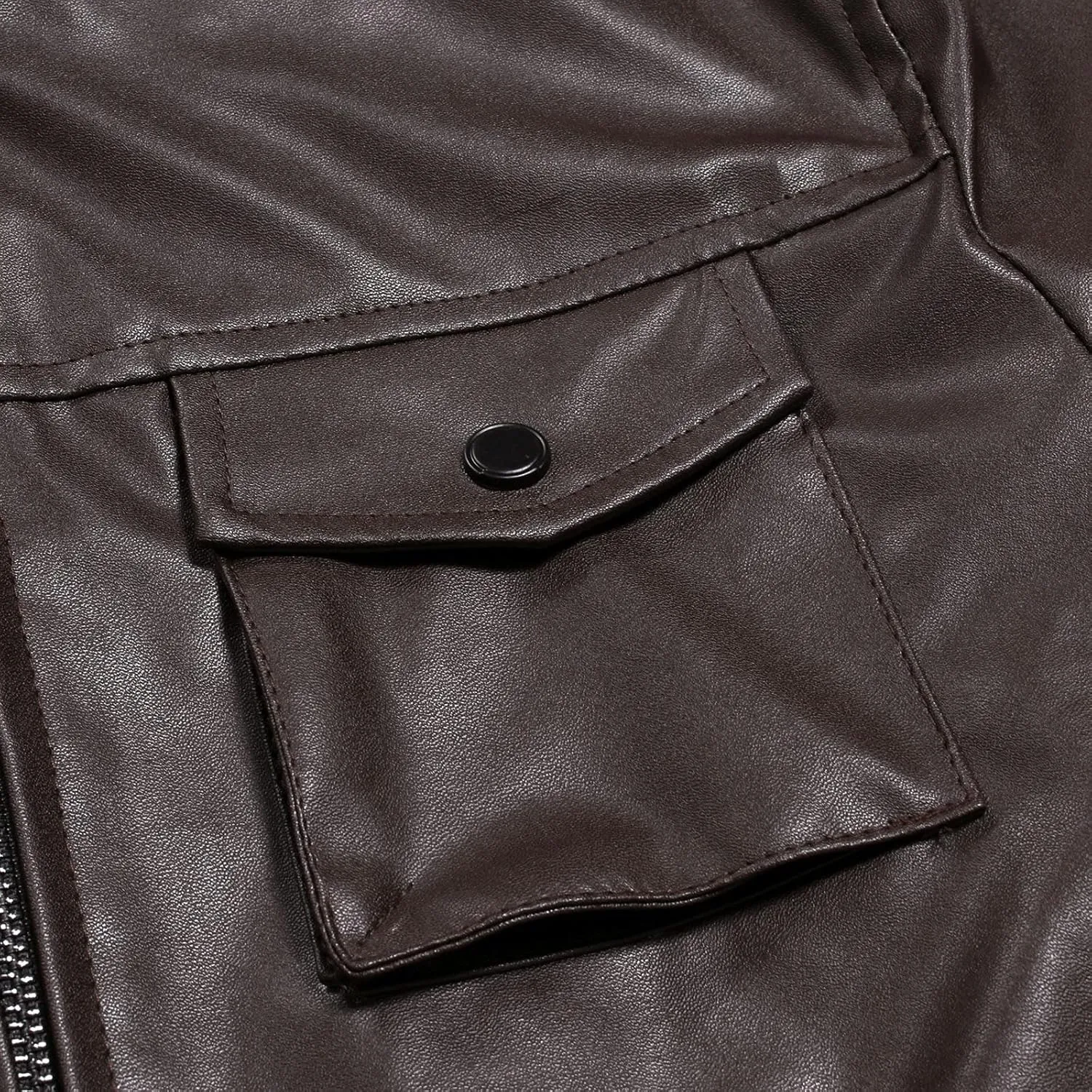 Mens Faux Leather Jacket, Men's Stand Collar Leather Jacket Waterproof Motorcycle Lightweight Faux Leather Jackets