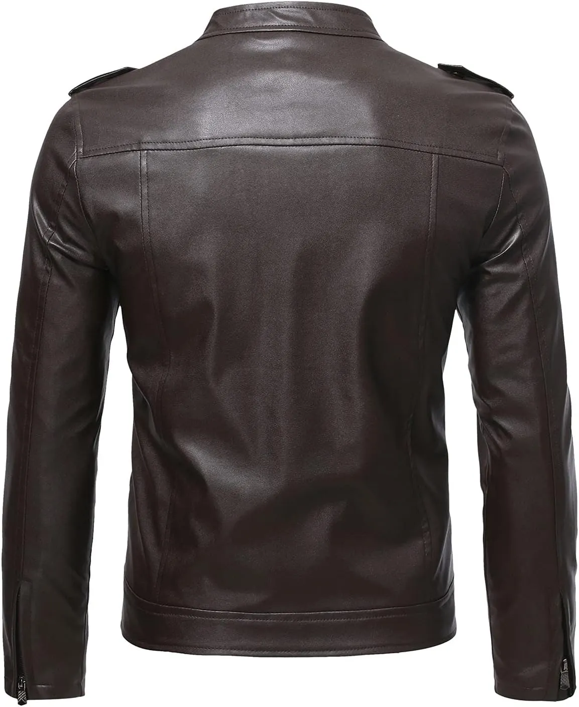 Mens Faux Leather Jacket, Men's Stand Collar Leather Jacket Waterproof Motorcycle Lightweight Faux Leather Jackets