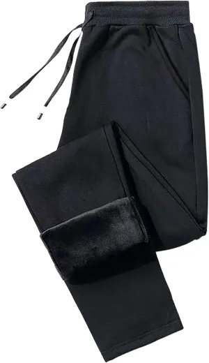 Men's Fleece Winter Thermal Track Joggers Pants Sherpa Lined Active Warm Sweatpants Drawstring Elastic Waist