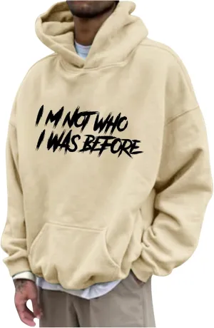 Mens Hoodie Lightweight Long Sleeve Sweatshirt Casual Pullover Tops Letter Print Hoodies Loose Fit Hoodie Sweatshirt