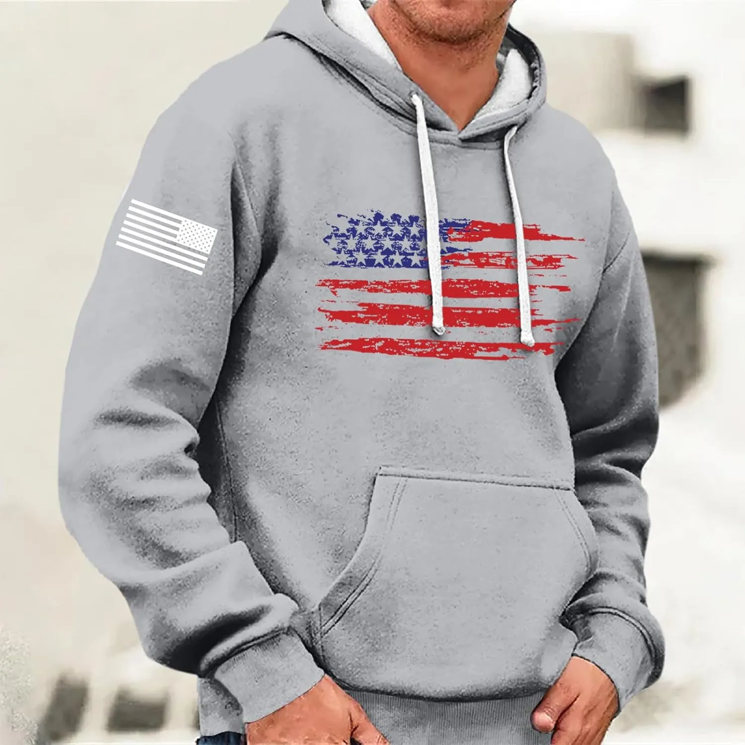 Men's Hoodie Pullover Lightweight Fleece Hooded Sweatshirts Long Sleeve Drawstring Graphic Hoodies with Pocket