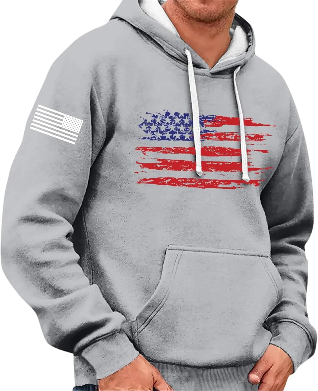 Men's Hoodie Pullover Lightweight Fleece Hooded Sweatshirts Long Sleeve Drawstring Graphic Hoodies with Pocket