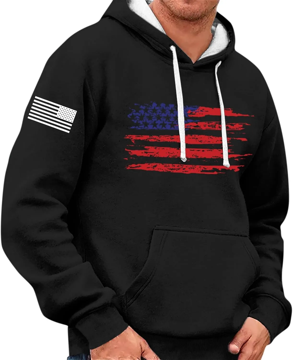 Men's Hoodie Pullover Lightweight Fleece Hooded Sweatshirts Long Sleeve Drawstring Graphic Hoodies with Pocket