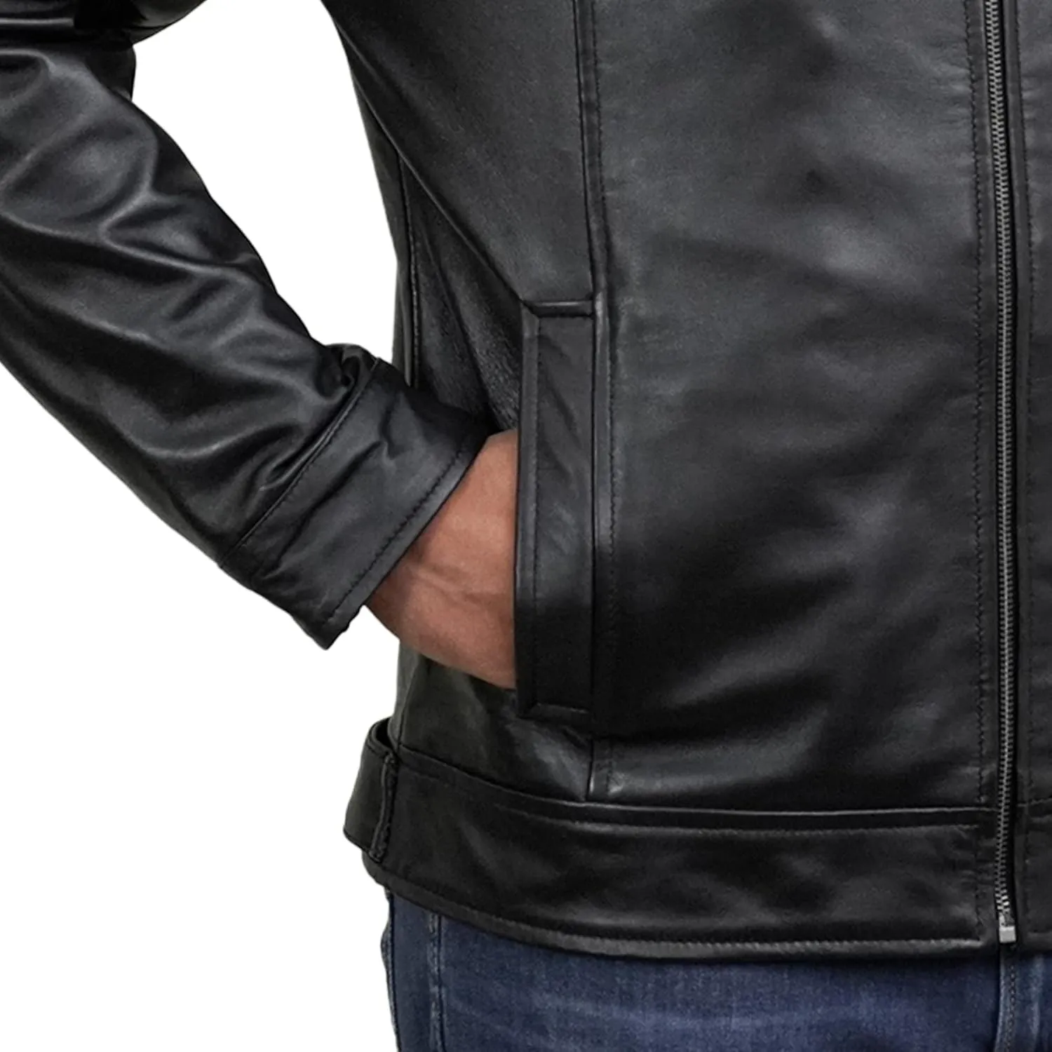 Mens Leather Jacket - Real Lambskin Motorcycle Leather Jackets For Men