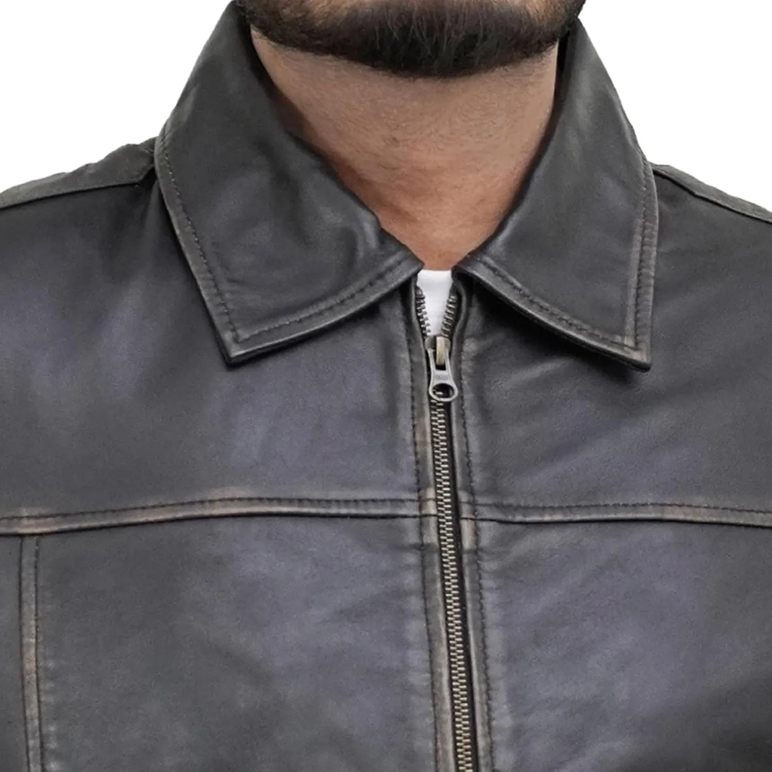 Mens Leather Jacket - Real Lambskin Motorcycle Leather Jackets For Men