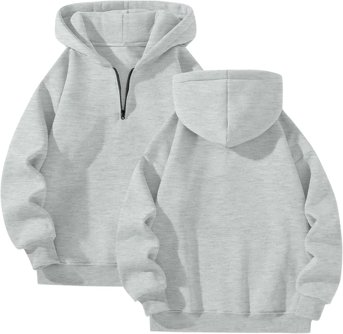 Mens Quarter Zip Pullover Comfy Loose Fit Long Sleeve Oversized Hoodie Trendy Casual Fleece Hooded Sweatshirt