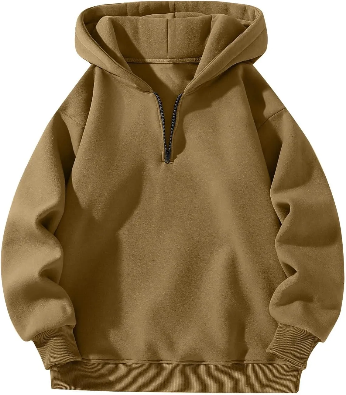 Mens Quarter Zip Pullover Comfy Loose Fit Long Sleeve Oversized Hoodie Trendy Casual Fleece Hooded Sweatshirt