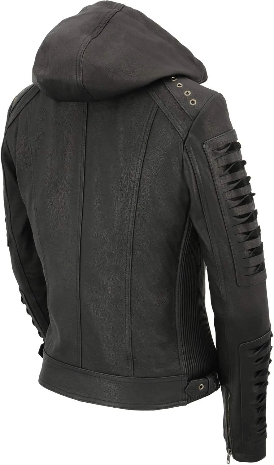 Milwaukee Leather Women's Premium Leather Casual Fashion Jackets with Hoodie SFL
