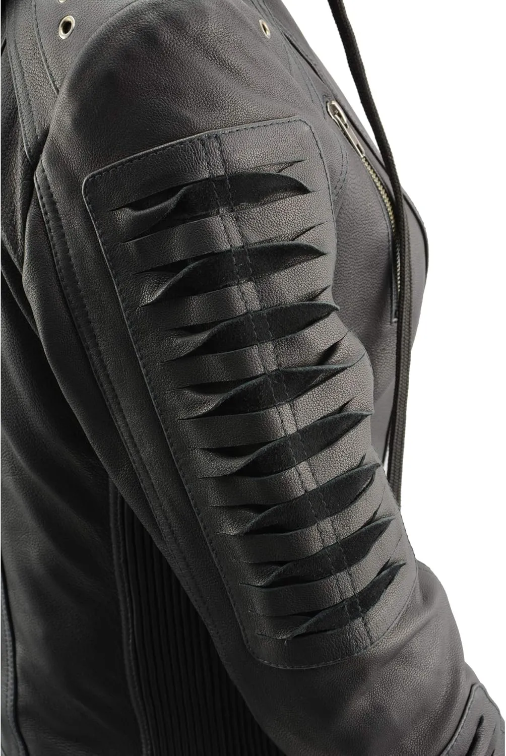 Milwaukee Leather Women's Premium Leather Casual Fashion Jackets with Hoodie SFL
