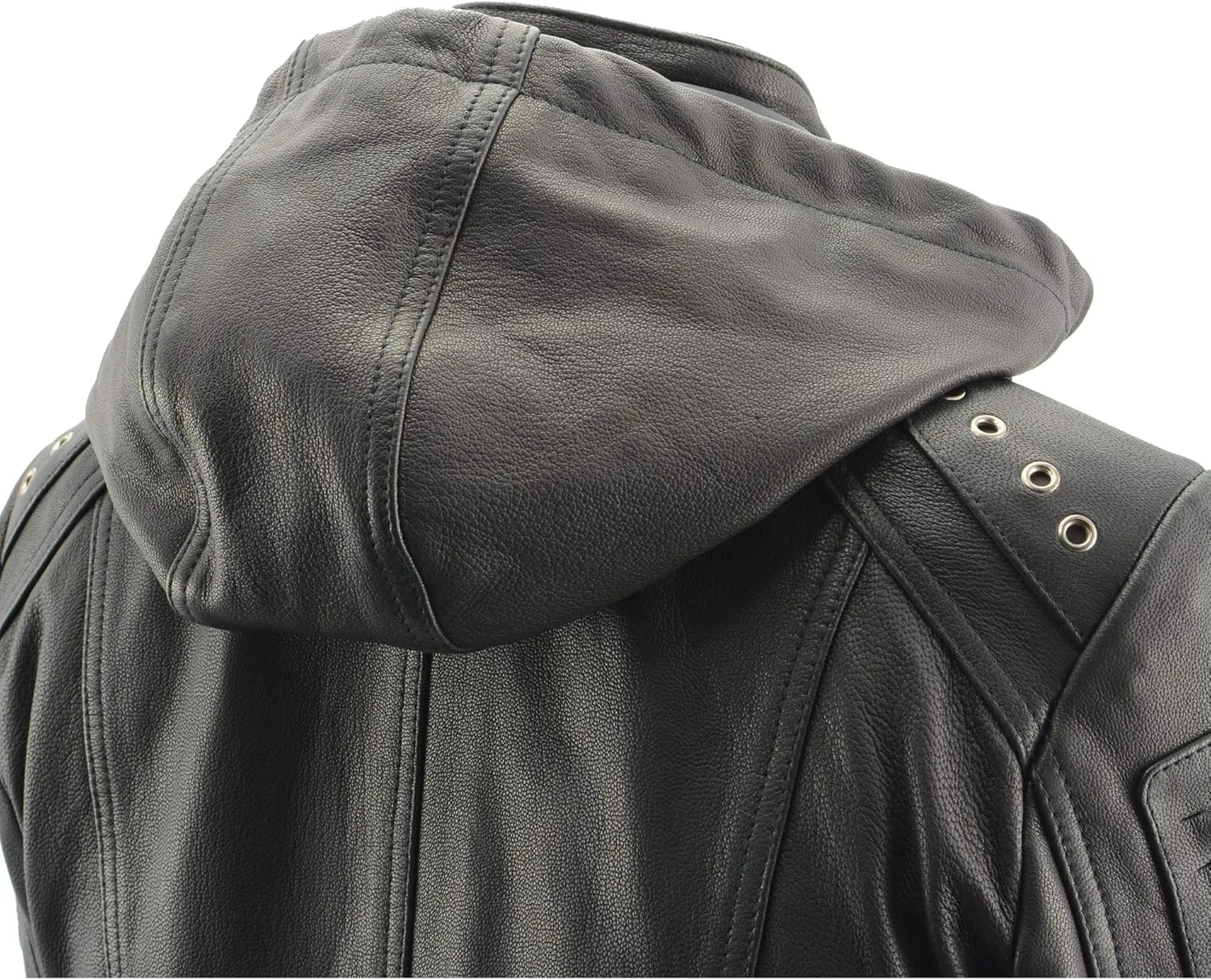 Milwaukee Leather Women's Premium Leather Casual Fashion Jackets with Hoodie SFL