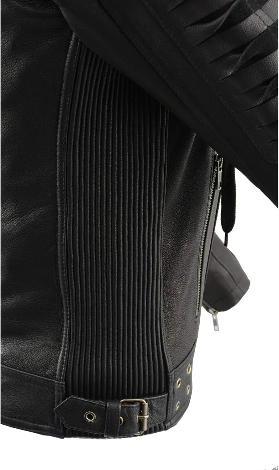 Milwaukee Leather Women's Premium Leather Casual Fashion Jackets with Hoodie SFL
