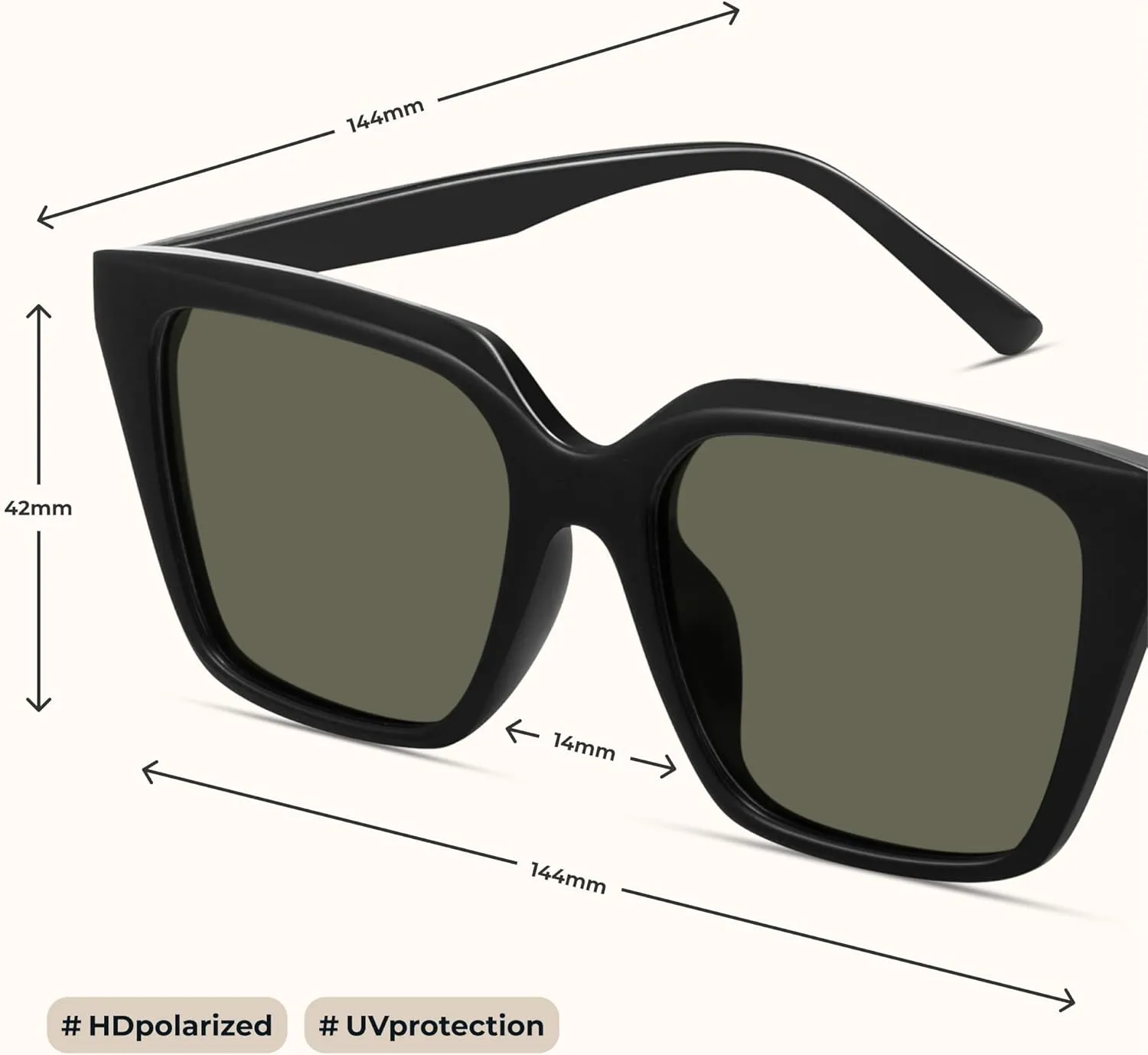miyya Cat Eye Sunglasses for Women, Trendy Polarized Sunglasses Women, Retro Sun Glasses 2025, UV Protection Shades