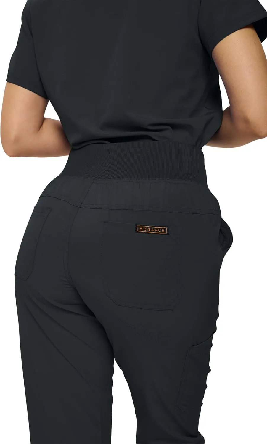 Monarch Uniforms Womens Jogger Scrubs Ribbed Jogger Scrub Pants for Women