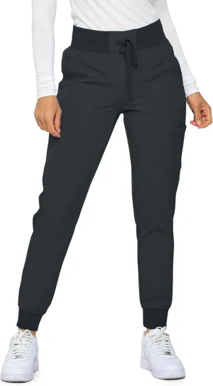 Monarch Uniforms Womens Jogger Scrubs Ribbed Jogger Scrub Pants for Women