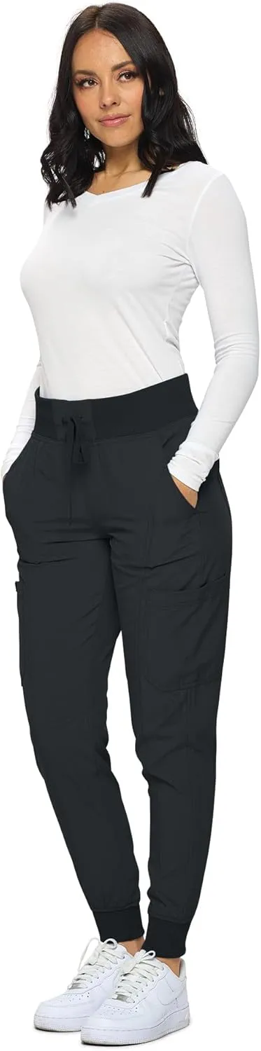 Monarch Uniforms Womens Jogger Scrubs Ribbed Jogger Scrub Pants for Women
