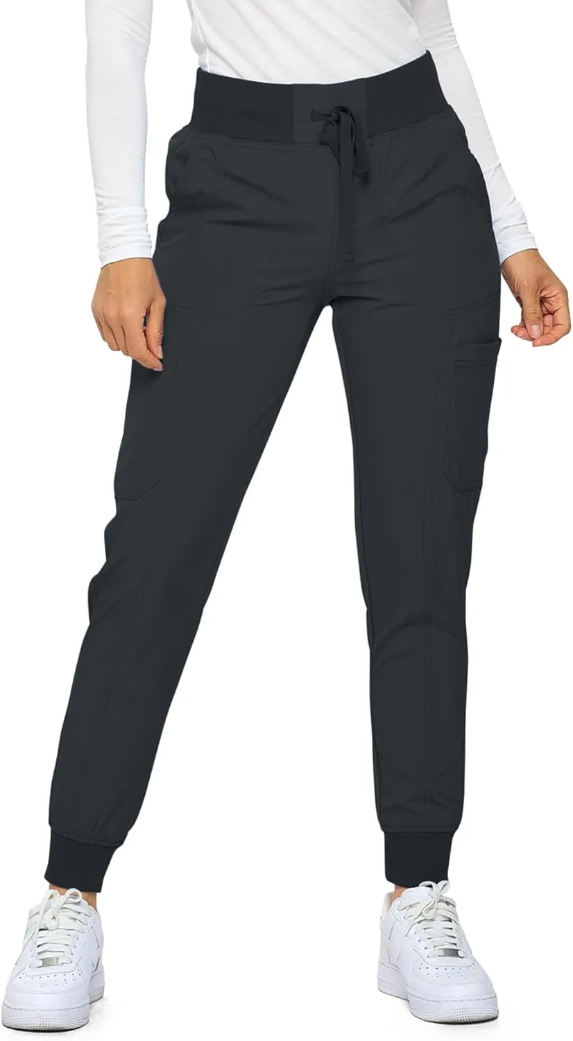 Monarch Uniforms Womens Jogger Scrubs Ribbed Jogger Scrub Pants for Women