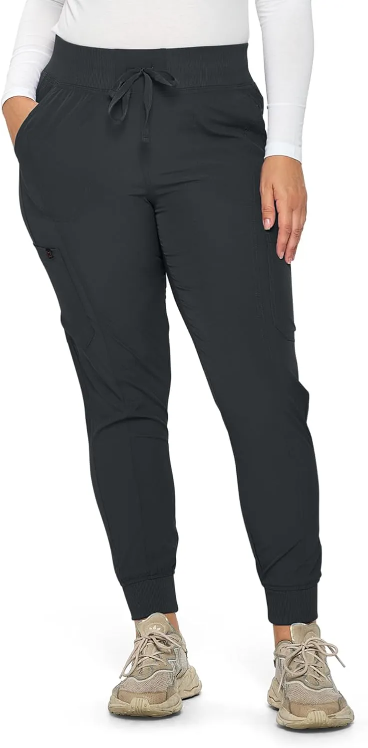 Monarch Uniforms Womens Jogger Scrubs Ribbed Jogger Scrub Pants for Women