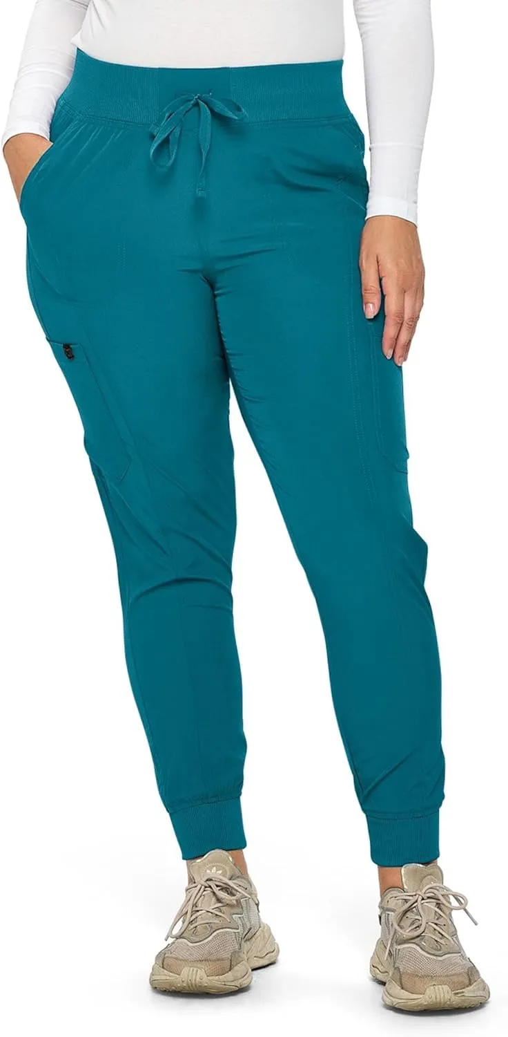 Monarch Uniforms Womens Jogger Scrubs Ribbed Jogger Scrub Pants for Women