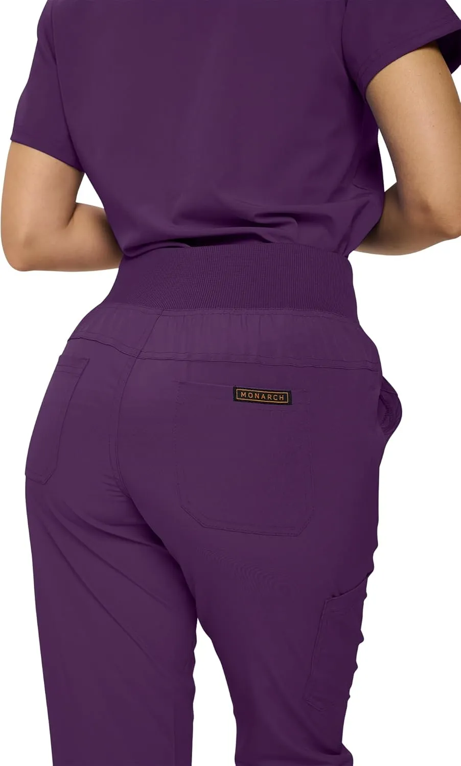 Monarch Uniforms Womens Jogger Scrubs Ribbed Jogger Scrub Pants for Women