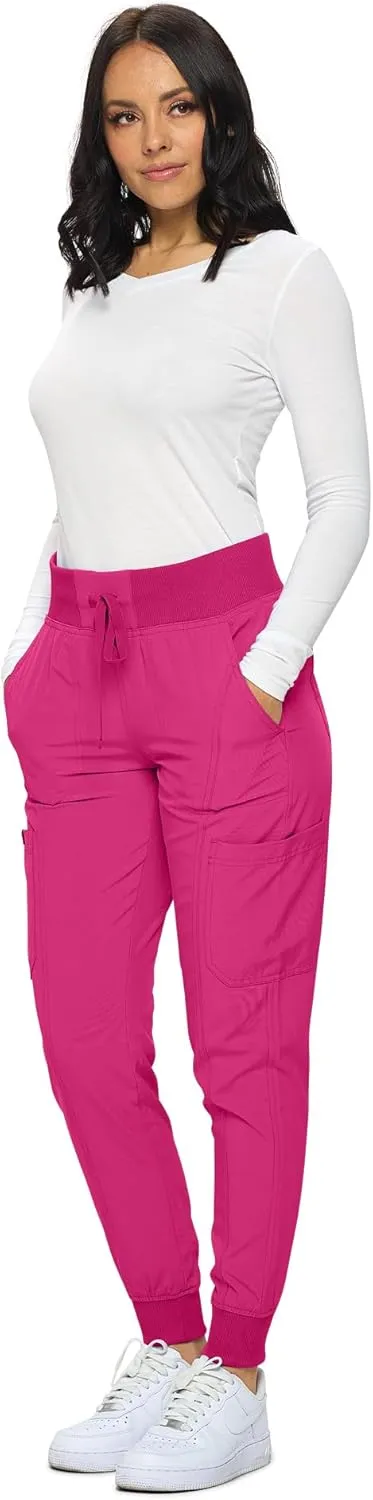 Monarch Uniforms Womens Jogger Scrubs Ribbed Jogger Scrub Pants for Women