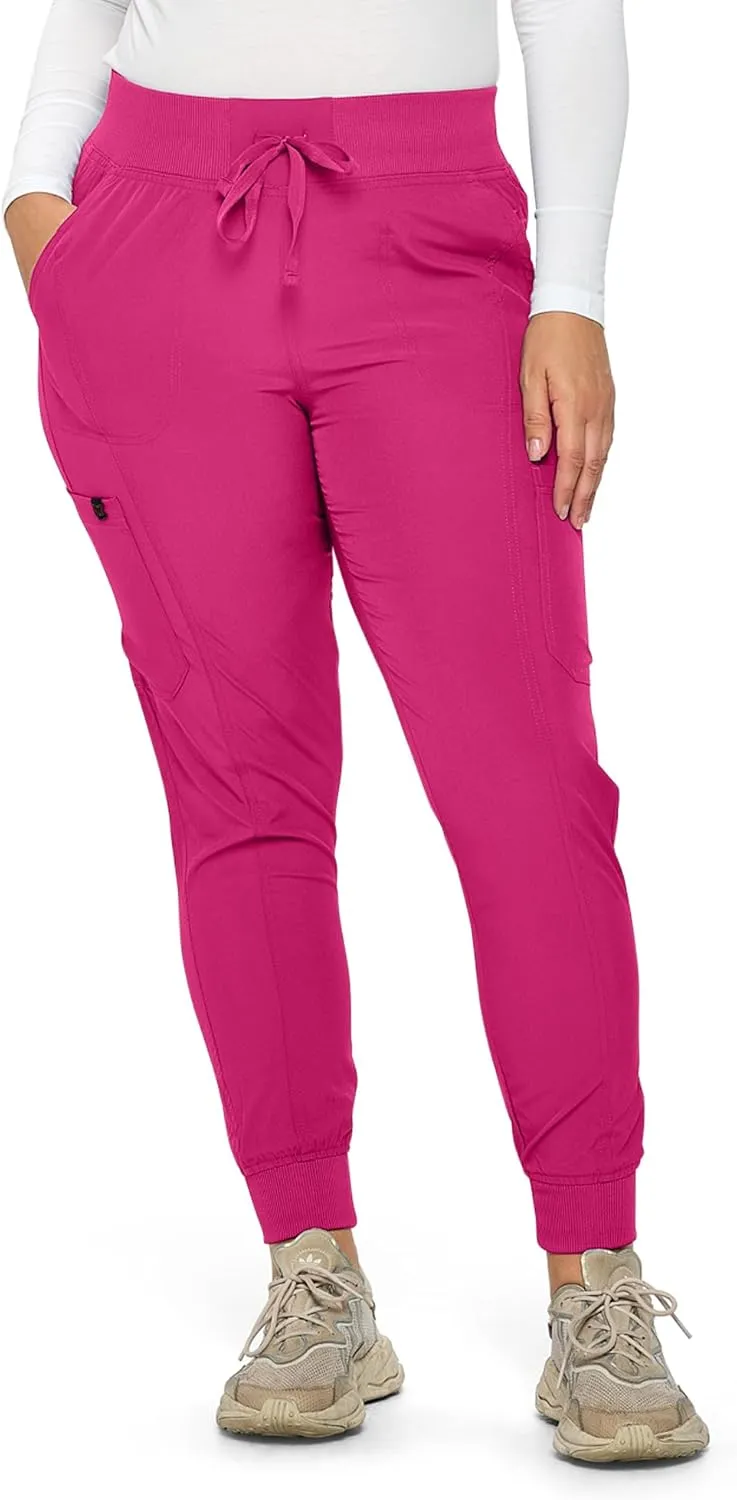 Monarch Uniforms Womens Jogger Scrubs Ribbed Jogger Scrub Pants for Women