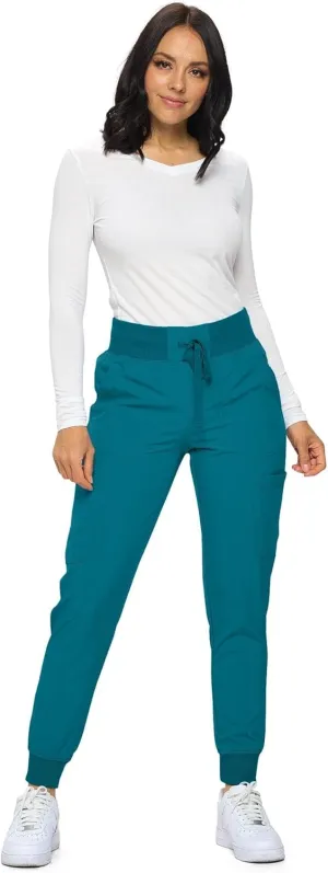 Monarch Uniforms Womens Jogger Scrubs Ribbed Jogger Scrub Pants for Women