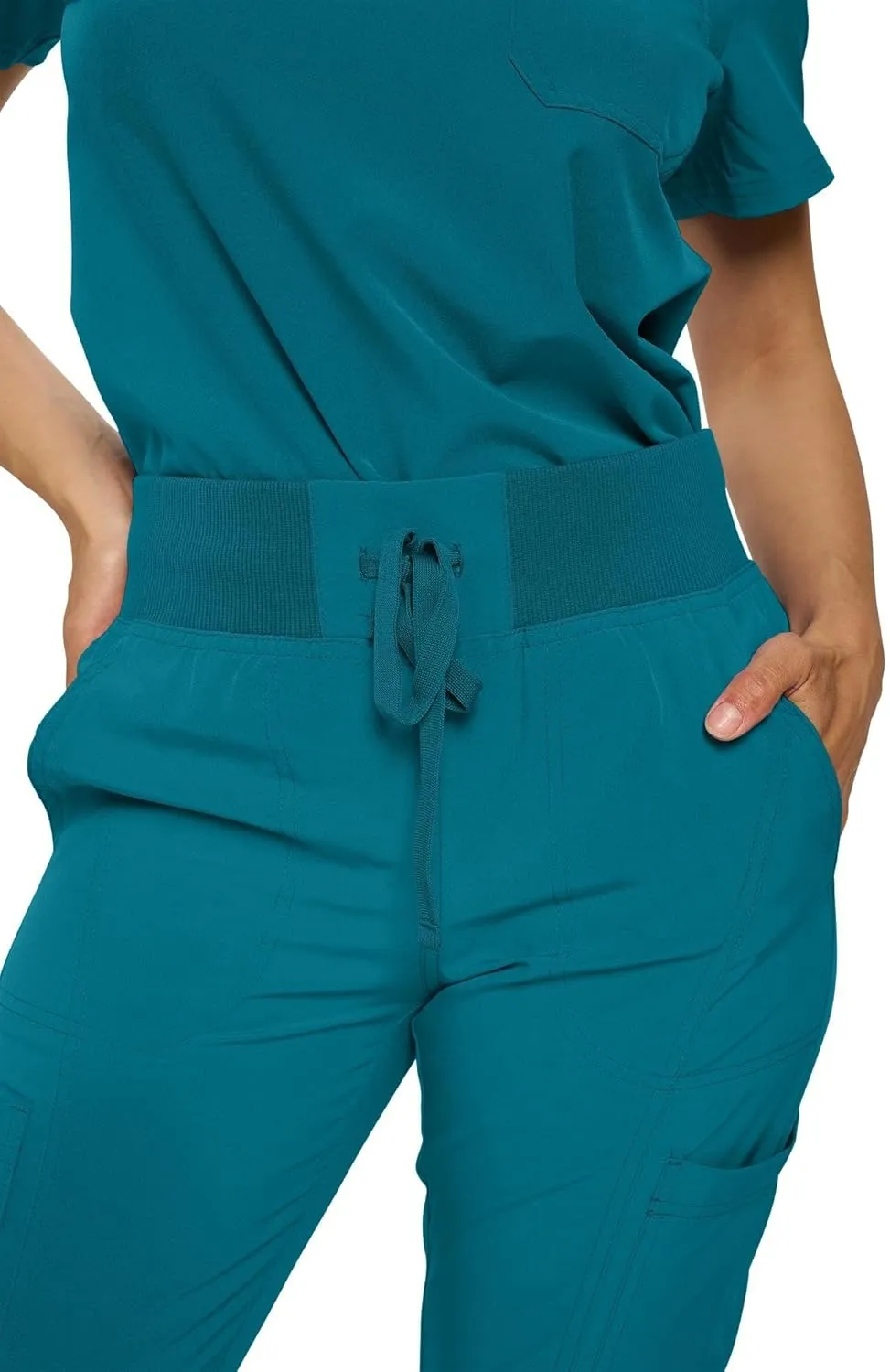 Monarch Uniforms Womens Jogger Scrubs Ribbed Jogger Scrub Pants for Women